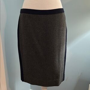 J. Crew Charcoal and Navy Pencil Skirt